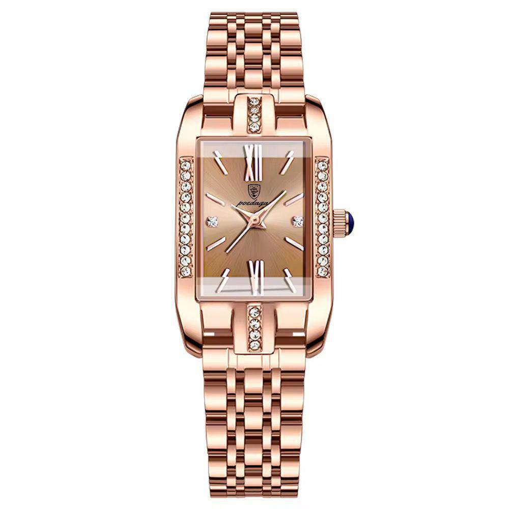 female wrist watch gold face