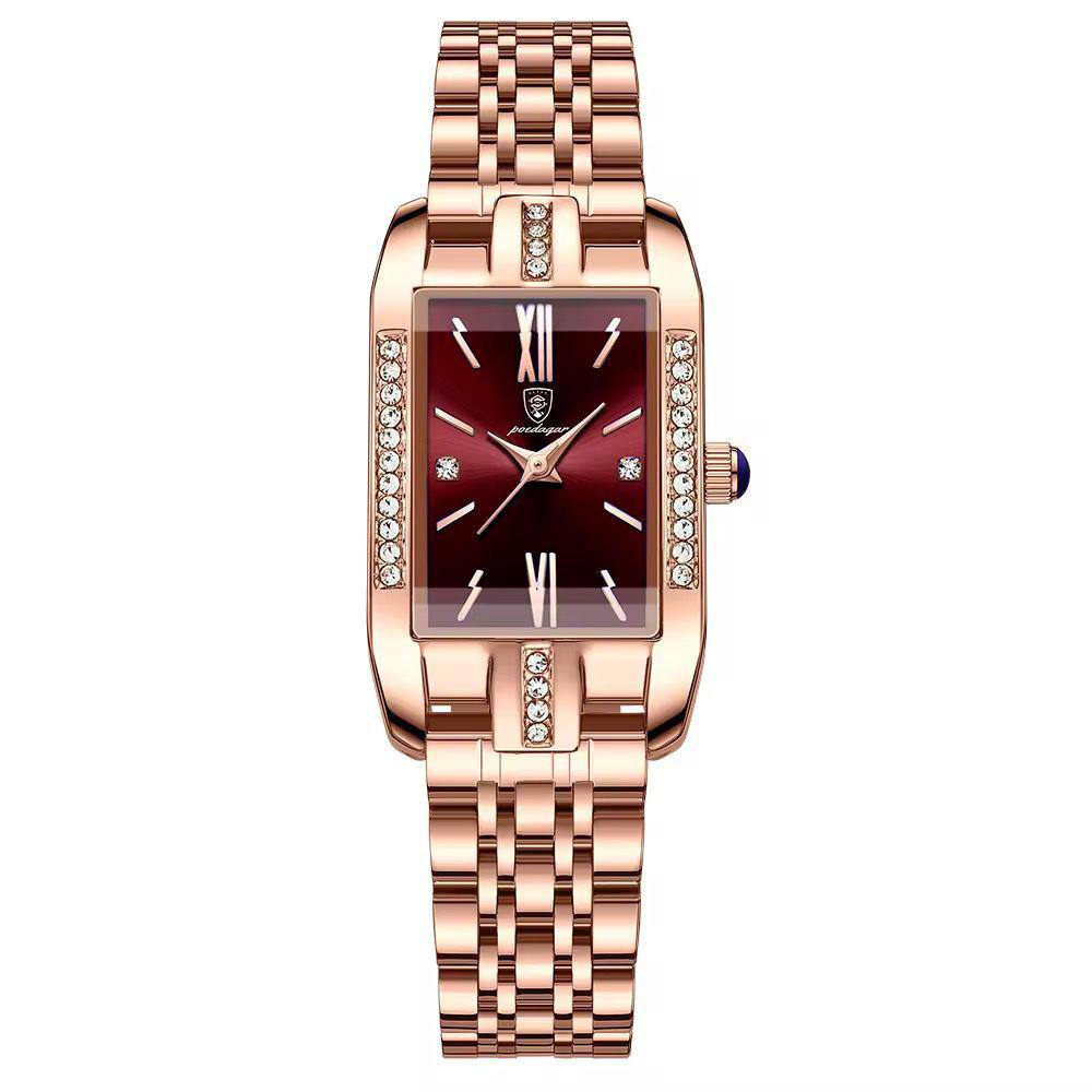 female wrist watch red face